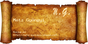 Metz Gyöngyi névjegykártya